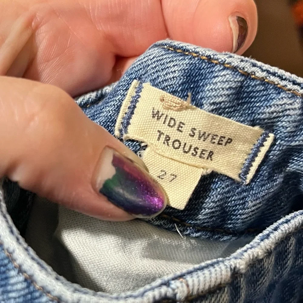 Madewell Wide Sweep Denim Trousers in Rigid Java Wash 100% Cotton - Picture 14 of 15